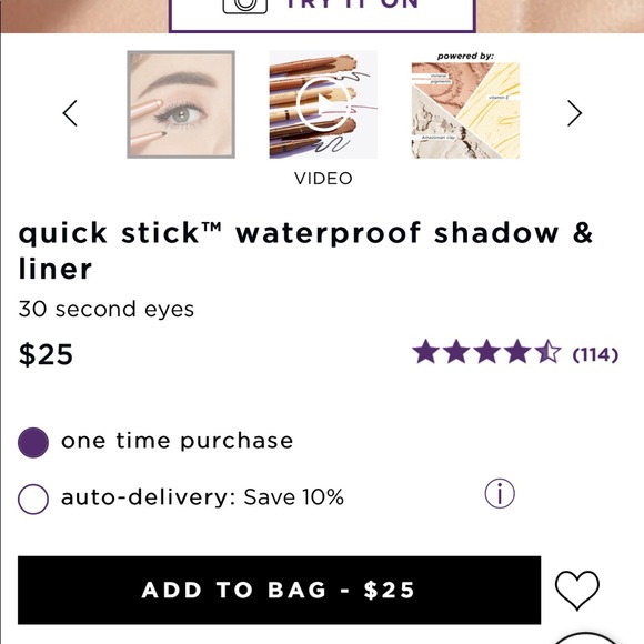 New unopened full-size tarte quick stick waterproof shadow and liner - Picture 2 of 5